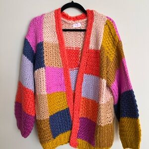 Pink Lily Multicolor Chunky Knit Cardigan